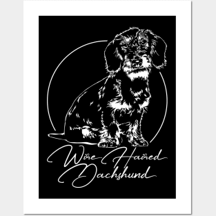 Funny Proud Wire Haired Dachshund dog portrait Posters and Art